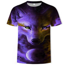 Camiseta con estampado 3D de Animal World One Wolf para hombre, camiseta informal de manga corta, ropa 2021 2024 - compra barato