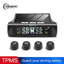 Solar Charging Car TPMS Android Tire Pressure Sensor Digital Tyre Pressure Monitoring System Alarm Gauge 2pcs External Sensor 2024 - buy cheap