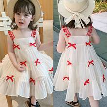 Baby girl dress 2-8 years old children's dress summer strap dress bow cake dress sweet princess dress birthday party dress 2024 - buy cheap