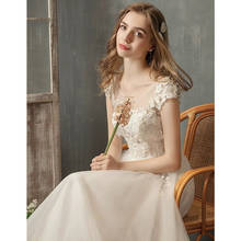 Plus size spring 2021 elegant lace beads Wedding dresses vestidos de novia wedding party Dress Robe De Soiree bride to be gown 2024 - buy cheap