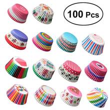 100 Pcs Cake Paper Cup Mold Multicolor Rainbow Baking Cupcake Liner Accessories Small Muffin Boxes Birthday Party Decor Tools 2024 - buy cheap