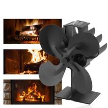 4-Blade Heat Powered Stove Fan for Log Wood Burner Ecofan Quiet Home Fireplace Fan Efficient Heat Distribution Black 2024 - buy cheap