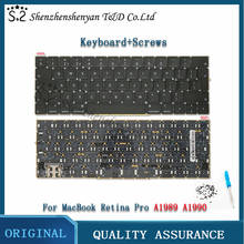 Совершенно новая раскладка клавиатуры A1990 A1989 US/UK для Macbook Pro 13 "A1989 15" A1990, замена клавиатуры 2018 года EMC 3214 EMC 3215 2024 - купить недорого
