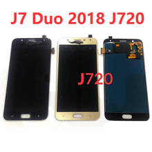 Tela lcd j720 para samsung galaxy, tela sensível ao toque de 5.5 polegadas para substituição, modelo j7 duo 2018 j720 j720f 2024 - compre barato