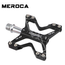 MEROCA mountain bike pedal 2021 new DU bearing ultra-light non-slip aluminum alloy pedal folding bike pedal bicycle accessories 2024 - buy cheap