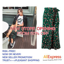 Moirlicer Vintage Leopard Print Long Skirts Women High Waist Midi Skirt Bow Tie 2019 Summer Sexy Split Wrap Skirt Ladies Green 2024 - buy cheap