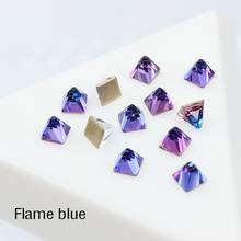 Blue Volcano Square Cone Shape Nail Art Flatback Rhinestones DIY Gold Back Fancy Glitter Diamond Gems Decor & Crafts & Garments 2024 - buy cheap