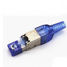 10 шт./лот безинструментальный экранированный RJ45 Cat 7 / Cat6A разъем для завершения Cat7 штекер обжимной Ethernet-адаптер разъемы модульный 23/24AWG 2024 - купить недорого