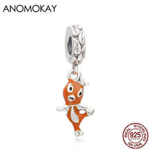 Anomook-Colgante de Plata de Ley 925 con forma de Animal, accesorio para pulseras, brazaletes, color Naranja 2024 - compra barato