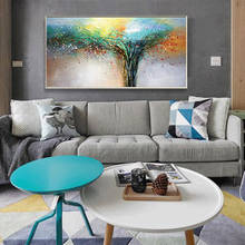Kowell 100% pintados à mão abstrata sorte árvore pintura a óleo sobre tela arte presente decoração da casa sala de estar arte da parede imagem sem moldura 2024 - compre barato