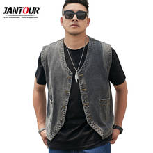 Brand Cotton Jeans Sleeveless Jacket Vest Men Plus Size 6 7 8XL Black Grey Denim Jeans Vest Male Cowboy Outdoors Waistcoat 2024 - buy cheap