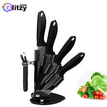 Ceramic Knife 3 4 5 6 inch Zirconia Kitchen Knife + Peeler Holder Set Black White Blade Chef Fruit Utility Cooking Knives Cuter 2024 - buy cheap