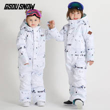 GSOU SNOW-traje de esquí de una pieza para niños y niñas, traje de Snowboard a prueba de viento, impermeable, transpirable, ropa deportiva para exteriores, nuevo 2024 - compra barato