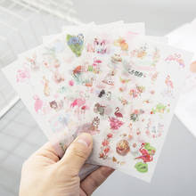 6pcs/lot New Fresh Flamingo Cartoon Diary Scrapbooking Albums Gift Package Decoration Girl Sticker 2024 - buy cheap