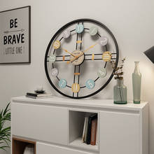 Klokken-Reloj de pared grande de Metal para decoración del hogar, reloj de pared con números romanos de 60cm, estilo Retro, redondo y silencioso, para sala de estar, Bar y cafetería 2024 - compra barato