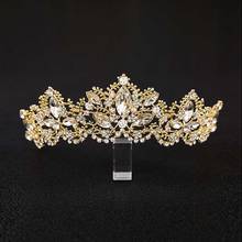 FORSEVEN Gold/Silver Color Crystal Qoyal Queen Princess Tiaras Crowns Headpieces Bride Bridal Wedding Party Hair Jewelry diadema 2024 - buy cheap
