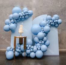 DOUBLE Macaron Blue Balloon Garland Arch Kit Latex Air Global Balloons for Baby Shower Girl Birthday Party Decorations Supply 2024 - buy cheap