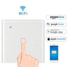 EWeLink-Interruptor táctil inteligente para pared, Panel de vidrio templado de 1/2/3 entradas, funciona con Alexa y Google Home, estándar UE/EE. UU. 2024 - compra barato