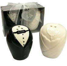 Wholesale 100pcs(50sets)/LOT bride and groom ceramic salt and pepper shakers for bridal shower favors wedding return gifts 2024 - купить недорого