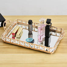 Modern Style Mirrored Vanity Makeup Cosmetic Display Tray Bathroom Bedroom Decorative Tray 2024 - buy cheap