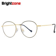 Brightzone novo metal redondo anti luz azul clássico moda quadro óculos mulher computador resistente à radiação anti-fadiga eyewear 2024 - compre barato