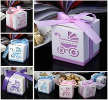 Cajas de Regalo de dulces para cochecito de bebé, 50 Uds., recuerdos de boda y regalos, decoración de fiesta de Baby Shower 2024 - compra barato