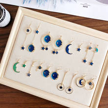 Doreen Box New Romantic Starry Sky Series Earrings Symphony Star Moon Asymmetry Hook Earrings for Woman Girl Ear Jewelry Gifts 2024 - buy cheap