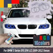 Luz diurna de xenón para coche, Kit de anillo de Halo de faro multicolor, DRL, Ojos de Ángel, LED RGB, para BMW Serie 3, E91, E90, LCI, 2009-2012 2024 - compra barato