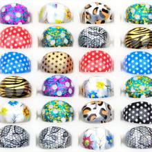 20Pcs Rings Wholesale Lot Mixed Leopard Dot Pattern Children Kids Resin Lucite Rings Jewelry 15MM Best Gifts For Girls Boys 2024 - buy cheap