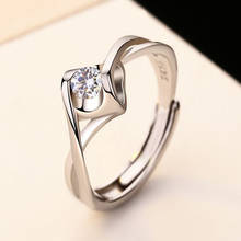 Trendy Silver Plated Women Finger Rings Jewelry Cute Zircon Heart Hollow Ring Female Bride Wedding Accessories Lady Birthday  2024 - buy cheap