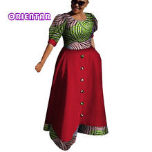 Традиционные африканские платья для женщин, длинное платье макси с Африканским принтом, бальное платье Bazin Riche, женская повседневная одежда, большие размеры, WY4254 2024 - купить недорого