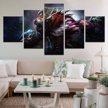 Legends League Game Warwick Wolf Printed Pictures Canvas Painting Home Wall Art Decor 5 Panel Poster 2024 - buy cheap