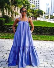 DPSDE fashion 2021 new summer girl style long dresses sleeveless condole belt dresses pure color pockets floor-length dresses 2024 - buy cheap