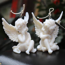 Forma de vela perfumada em forma de anjo, molde fofo de silicone de gesso e aroma, concha 3d artesanal 2024 - compre barato
