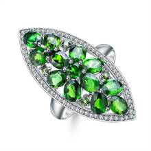 Женское кольцо из серебра 100% пробы с диопсидом 925 карата 2024 - купить недорого