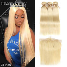 Black Pearl 613 Blonde Bundles With Frontal Straight Remy Hair Bundles Blonde Brazilian Hair Weave 2/3 Bundles With Frontal 2024 - buy cheap