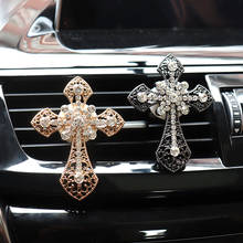 Car Accessories Interior Car Air Freshener Diamond Cross Jesus Christian Vent Clip Aroma Car Smell Flavoring In Auto Decoration 2024 - buy cheap