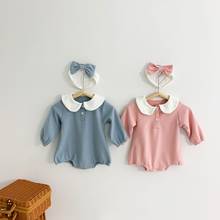 Dibeberabbit Baby Romper With Headband Newborn Baby Girl Clothes LongSleeve Infant Jumpsuit Cotton Toddler Baby Playsuit Overall 2024 - buy cheap
