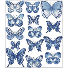 Patrones de mariposas azules y azules, punto de cruz 11CT 14CT 18CT, Kits de punto de cruz chino DIY, conjuntos de costura bordada 2024 - compra barato