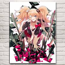 Casa modular decoração fotos nordic lona impresso cartaz danganronpa enoshima junko anime manga pintura da parede arte para o quarto das meninas 2024 - compre barato