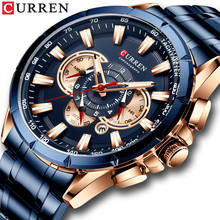 CURREN New Mens Watches Fashion Stainless Steel Sport Quartz Watch Men Luxury Brand Chronograph Military Waterproof Wristwatch 2024 - buy cheap