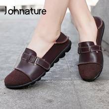 Johnature New Spring 2022 Flats Women Shoes Buckle Strap Round Toe Patchwork Casual Shallow Leisure Concise Soft Ladies Shoes 2024 - buy cheap