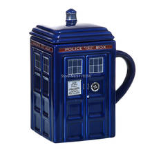 Taza de cerámica con tapa para niños y hombres, vaso con caja de policía de Doctor Who, para té, café, regalo creativo divertido, regalos de navidad 2024 - compra barato