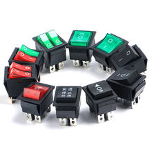 Kcd4-interruptor liga/desliga, 20a, 4 pinos, botão de energia elétrica, com luz verde, vermelho, 15a, 31x25mm 2024 - compre barato