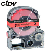 CIDY 6mm Black on Red SC6RW / LC-2RBP9 LC-2RBP LC 2RBP LC2RBP compatible label tapes for kingjim printers for LW300 LW400 2024 - buy cheap