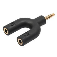 Kit adaptador de fone de ouvido varejo u forma 3.5mm y divisor para fone de ouvido de áudio e microfone preto 2024 - compre barato