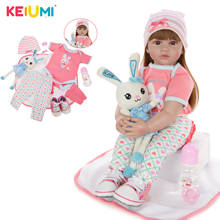 KEIUMI Lovely 24 Inch Reborn Baby Doll 60cm Silicone Soft Realistic Princess Girl Babies Doll Toy For Children's Day Gift 2024 - buy cheap