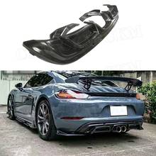 Fibra de carbono Rear Lip Difusor Spoiler apto para Porsche 718 Base de Cayman Boxster S Coupe 2017 2018 Guarda Amortecedor Do Carro 2024 - compre barato