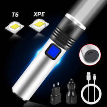 USB Перезаряжаемый мини светодиодный светильник фонарь Водонепроницаемый XPE T6 светодиодный фонарь масштабируемый портативный походный светильник встроенный аккумулятор 2024 - купить недорого