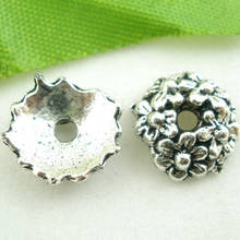 Doreenbeads contas de liga de zinco, base de flor antiga cor de prata diy fazendo brincos de moda joias 10mm x 3mm, 60 peças 2024 - compre barato